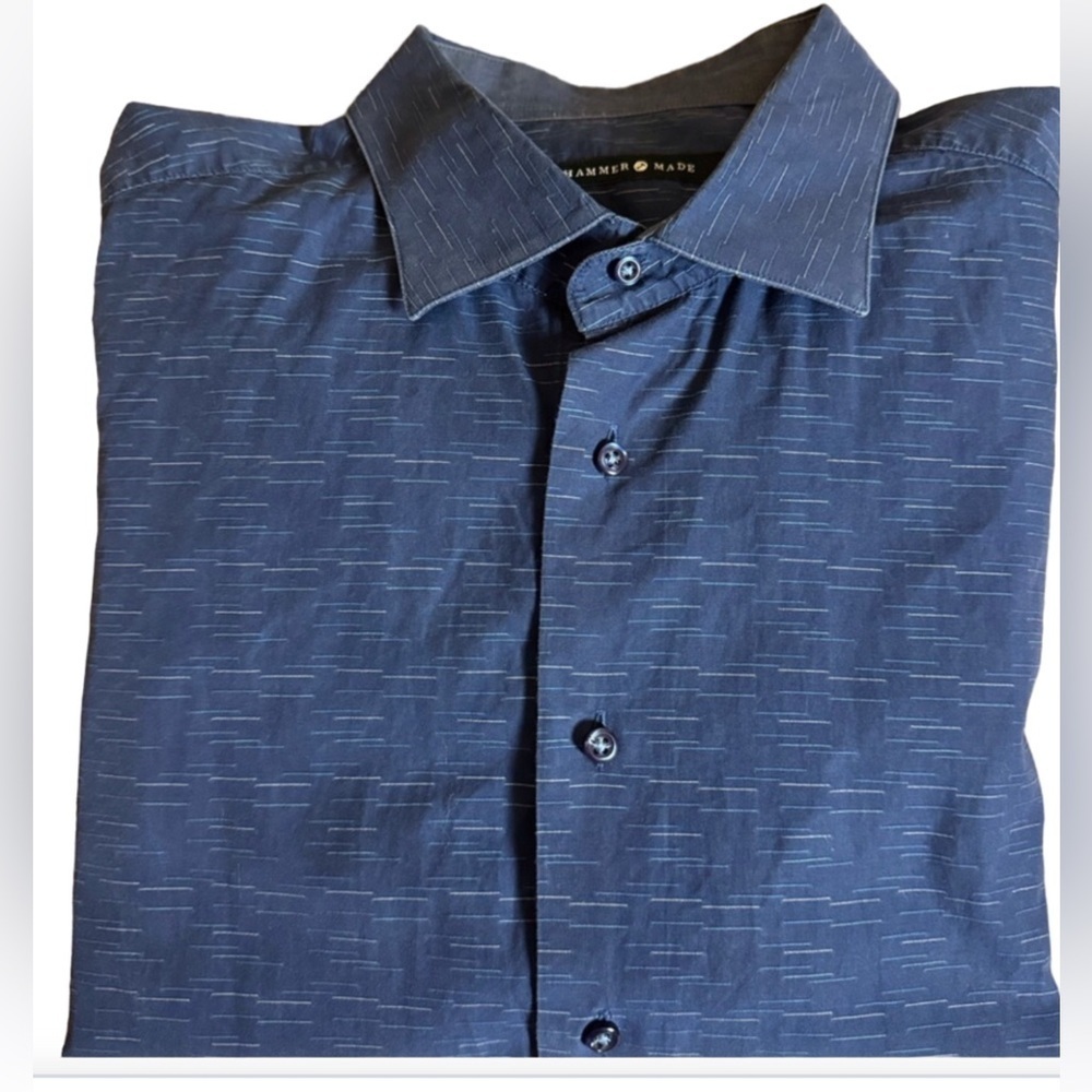 Hammer N' Ales Men's Navy Casual Button Down Shirt
